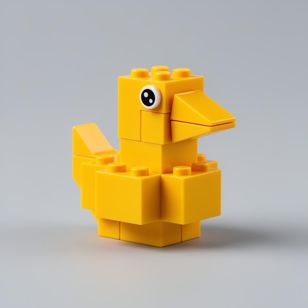 Pato LEGO clássico montado com 6 peças